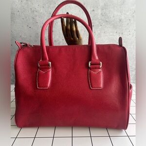 Ann Taylor Large Red Leather Handbag NWOT
